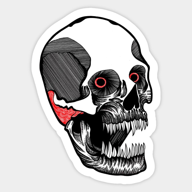 Fierce Skull Sticker by FUN ART